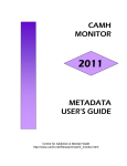 CAMH MONITOR METADATA USER'S GUIDE