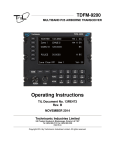 Operating Instructions - Technisonic Industries
