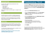 Troubleshooting: TELUS