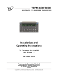 TDFM-600/6000 Installation and Operating Instructions