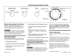 Cycle Selection OPERATING INSTRUCTIONS Before