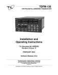 TDFM-136 Installation and Operating Instructions