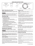 OPERATING INSTRUCTIONS Temperature Selection Energy