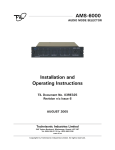 AMS-6000 Installation and Operating Instructions