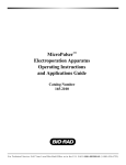 MicroPulser™ Electroporation Apparatus Operating Instructions and
