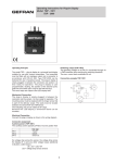 Operating Instructions for Plug-In Display Model: TDP