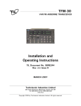 TFM-30 Installation and Operating Instructions