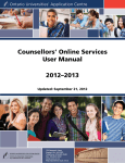 Counsellors' Online Services User Manual 2012–2013