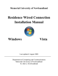 Residence Wired Connection Installation Manual Windows Vista