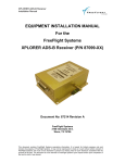 EQUIPMENT INSTALLATION MANUAL For the