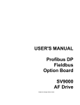 USER'S MANUAL Profibus DP Fieldbus Option Board SV9000 AF
