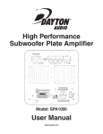 User Manual High Performance Subwoofer Plate Amplifier