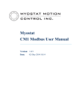 Myostat CM1 Modbus User Manual