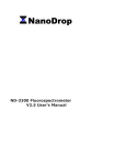 NanoDrop Spectrofluorometer V 2.5B User's Manual
