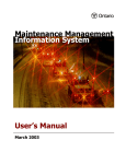 User's Manual Maintenance Management Information System