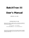 BatchTron III User's Manual
