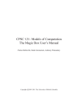 CPSC 121: Models of Computation The Magic Box User's Manual