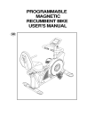 PROGRAMMABLE MAGNETIC RECUMBENT BIKE USER'S MANUAL