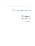 The GeneSpring User Manual version 6.1