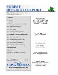 Nova Scotia Growth and Yield Model Version 2 User's Manual