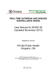EDSS/RODS User Manual - KFL&A Public Health Informatics
