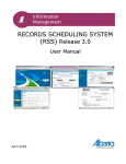 Records Scheduling System (RSS) Release 3.0 User Manual