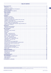 User's manual TABLE OF CONTENTS General