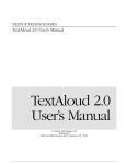 TextAloud 2.0 User's Manual