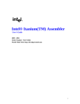 Intel® Itanium(TM) Assembler User's Guide