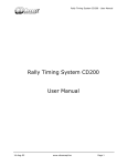 Rally Timing System CD200 User Manual