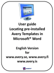 User guide for Avery Wizard for Microsoft&reg; Office English Version