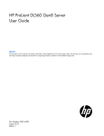 HP ProLiant DL560 Gen8 Server User Guide