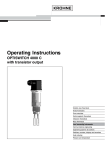 Operating Instructions - OPTISWITCH 4000 C - with