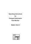 Operating Instructions for Compact Calorimetric Flow