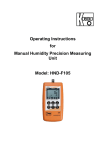 Operating Instructions for Manual Humidity Precision