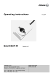 Operating instructions DALI EASY IR