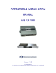 OPERATION & INSTALLATION MANUAL AIS RX PRO