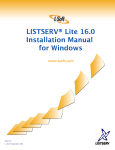 LISTSERV Lite 16.0 Installation Manual for Windows - L-Soft