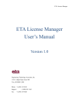 ETA License Manager User's Manual