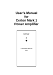 User's Manual - Certon Audio