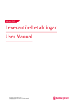 Leverantörsbetalningar User Manual