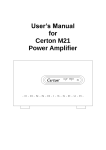 User's Manual - Certon Audio