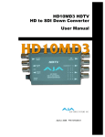 HD10MD3 HDTV HD to SDI Down Converter User Manual