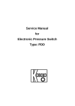 Service Manual for Electronic Pressure Switch Type: PDD