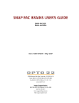 SNAP PAC BRAINS USER'S GUIDE