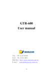 GTR-600 User manual