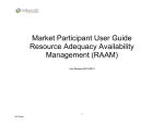 Market Participant User Guide Resource Adequacy
