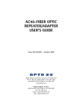 AC40-FIBER OPTIC REPEATER/ADAPTER USER'S GUIDE