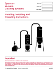 Spencer&reg; Vacuum Cleaning Systems Handling, Installing and