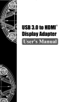 USB 3.0 to HDMI® Display Adapter User's Manual